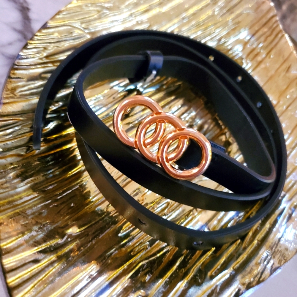 Skinny Black Fashion Belt (New)